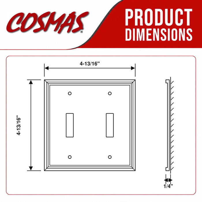 Cosmas 65004-ORB Oil Rubbed Bronze Double Toggle Switchplate Cover