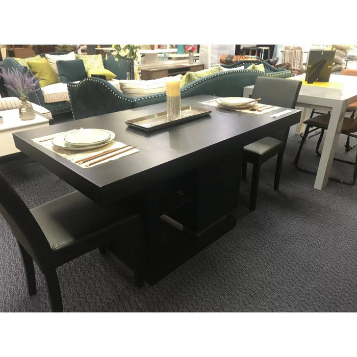 DINING TABLE - BLACK -Storage space under the table