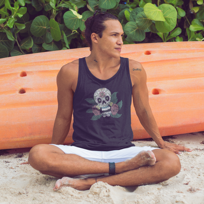 FFC 343 Maltese Sugar Skull Men's Tank Top firefighter fire department Day of the Dead maltese