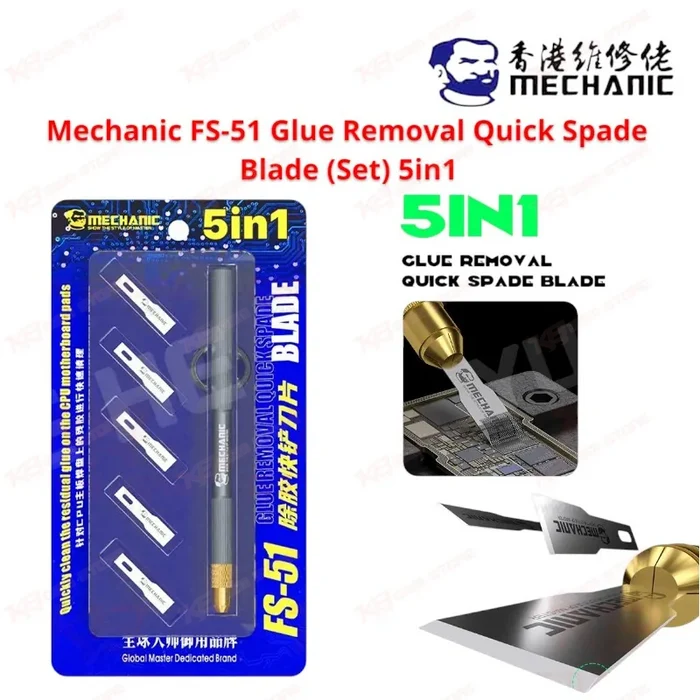 Mechanic FS-51 Glue Removal Quick Spade Blade (Set) 5in1