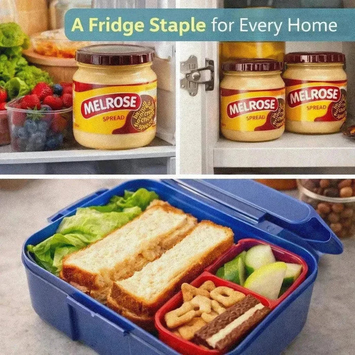 Melrose Processed Cheese Spread Biltong 250g jar with creamy texture on wooden surface