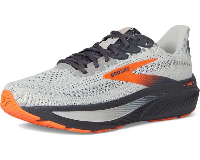 Men's Brooks Ghost 17 in Oyster/Orange