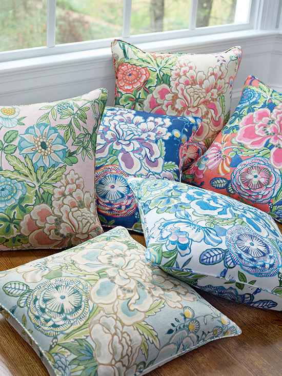 Peony Garden in Blush by Thibaut Pillow Cover