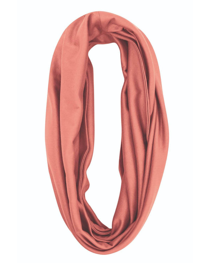 Silky Cotton Snood Scarf - Coral - Country Collection