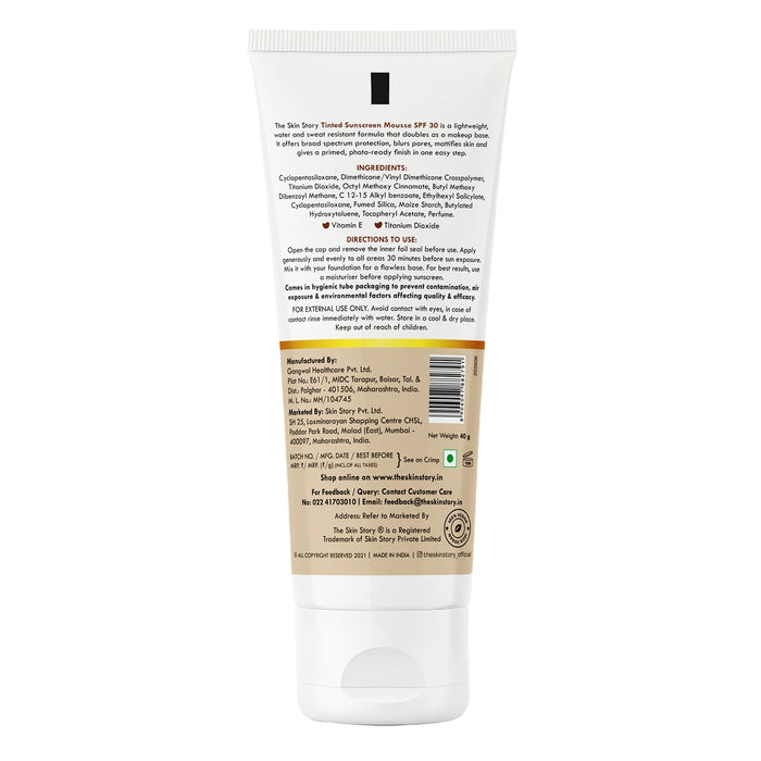 Tinted Sunscreen Mousse SPF 30 - The Skin Story - Sunscreen