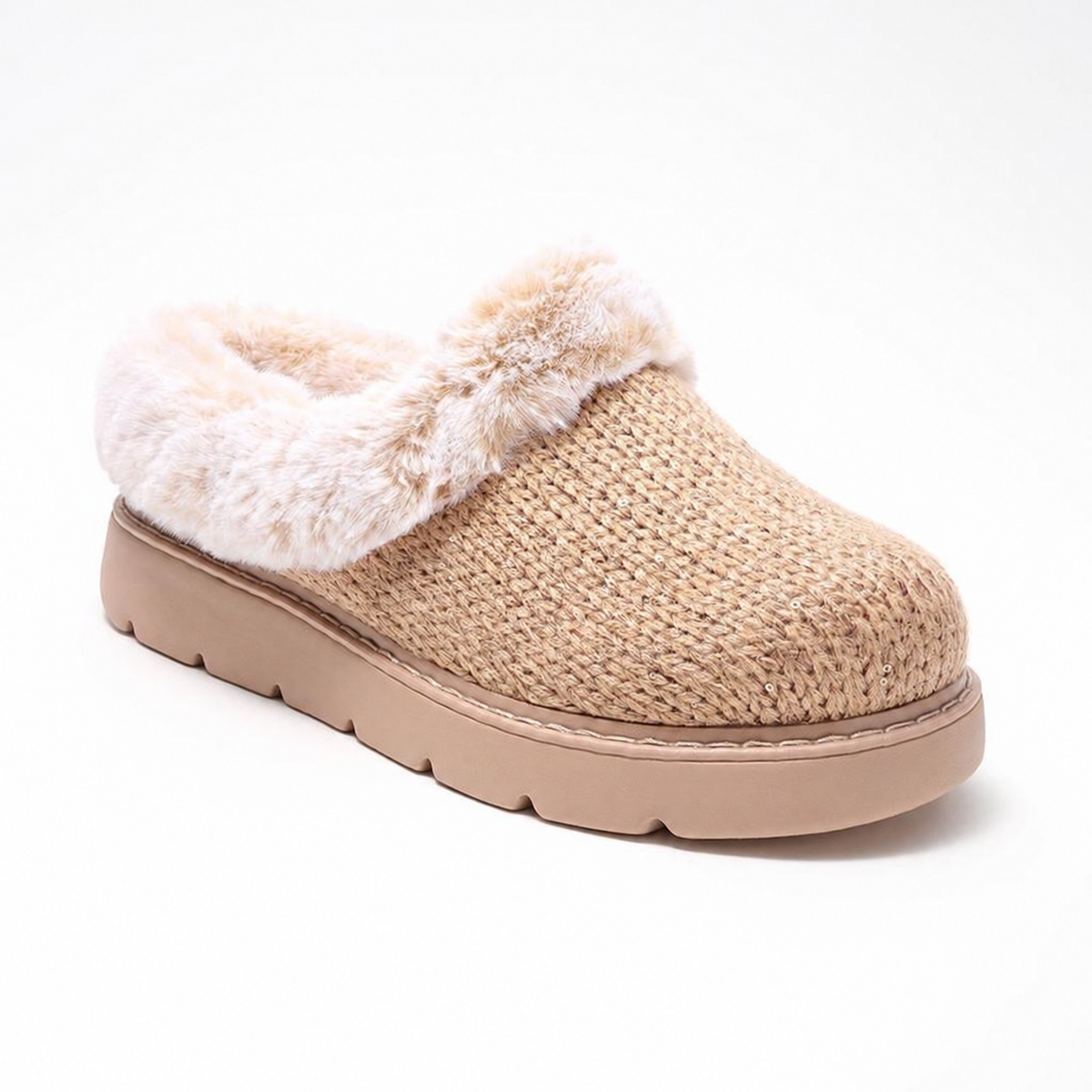 Women’s Cozy Faux-Fur Lined Knit Slip-On Shoes