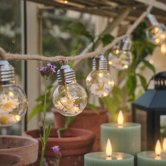 10 Daisy Micro Battery Festoon Lights
