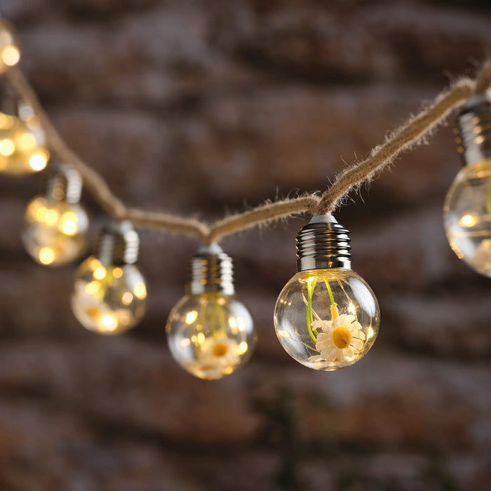 10 Daisy Micro Battery Festoon Lights