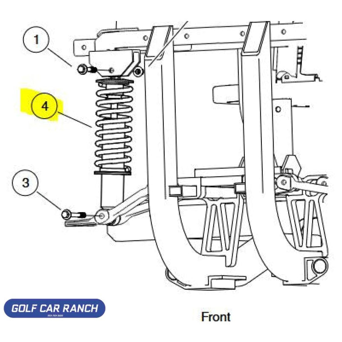 103841701 COIL-OVER FRONT STANDARD CLUB CAR CA/XRT REPAIR PART