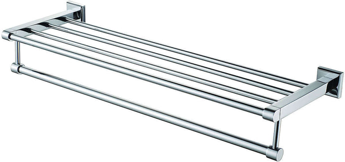 24" Heavy Chrome Plated Brass Towel Bar and Shelf - Alfi Brand