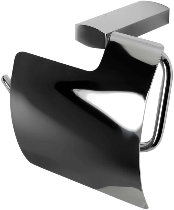 Polished Chrome finish.  It looks black because of the light reflection.