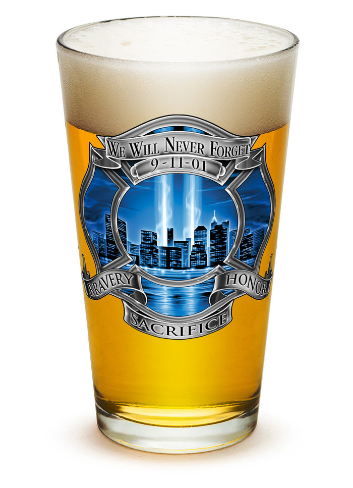 911 Firefighter Blue Skies Pint Glass