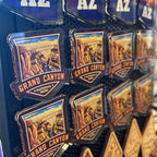 Grand Canyon National Park acrylic magnets in blue blister packaging on a store shelf