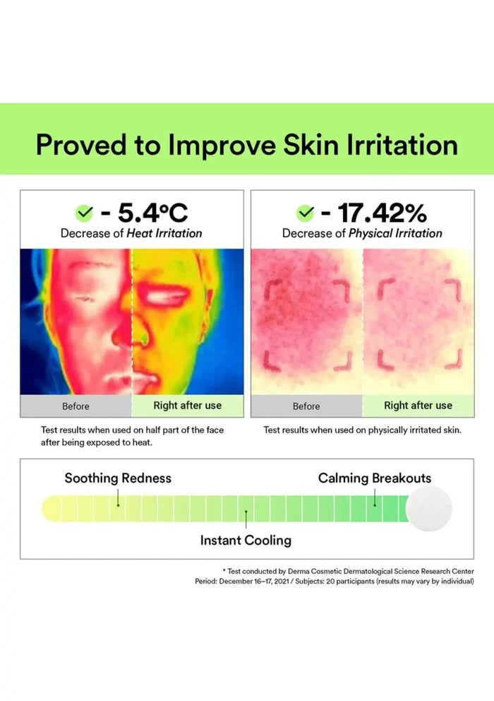 ABIB Heartleaf Spot Pad measured cooling and physical irritation results