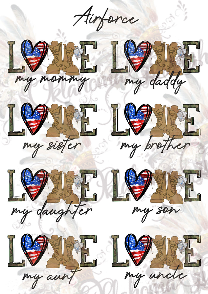 Air Force LOVE Sheet Digital File