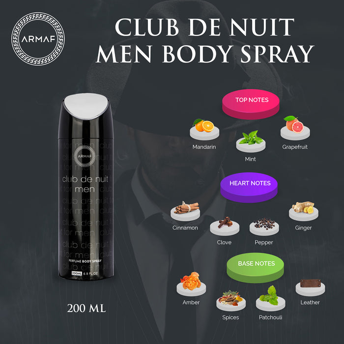 Armaf Club De Nuit Perfume Body Spray For Men 200ML