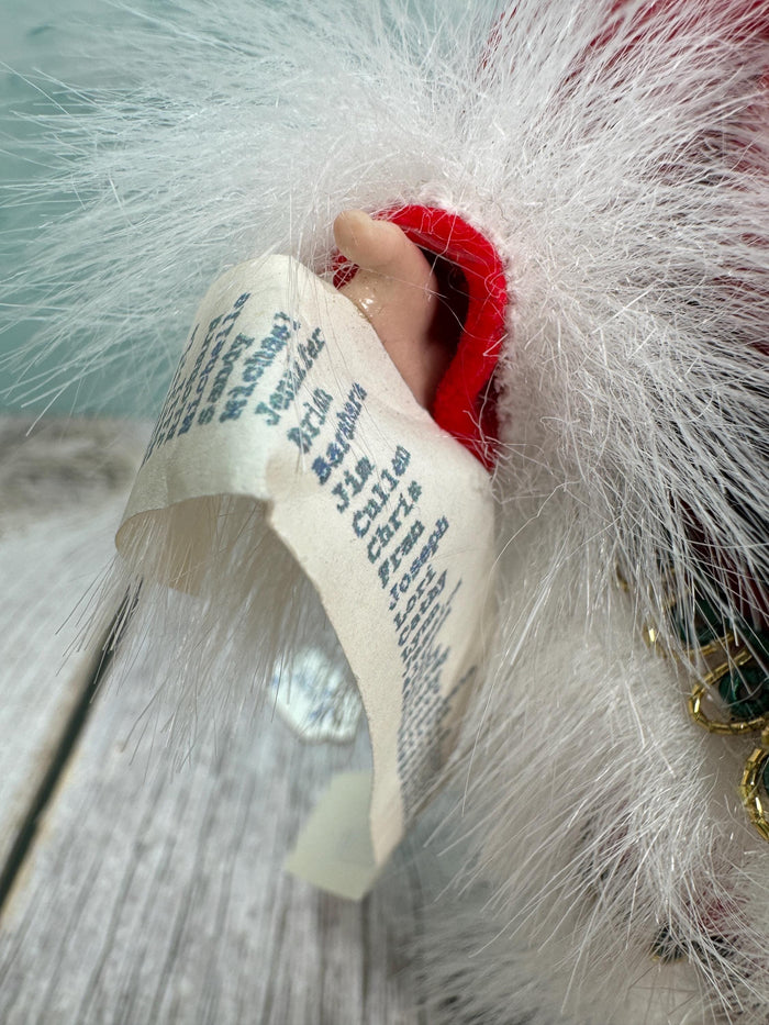 Artisan Handmade Hand Painted Porcelain Santa Doll Holding The Nice List