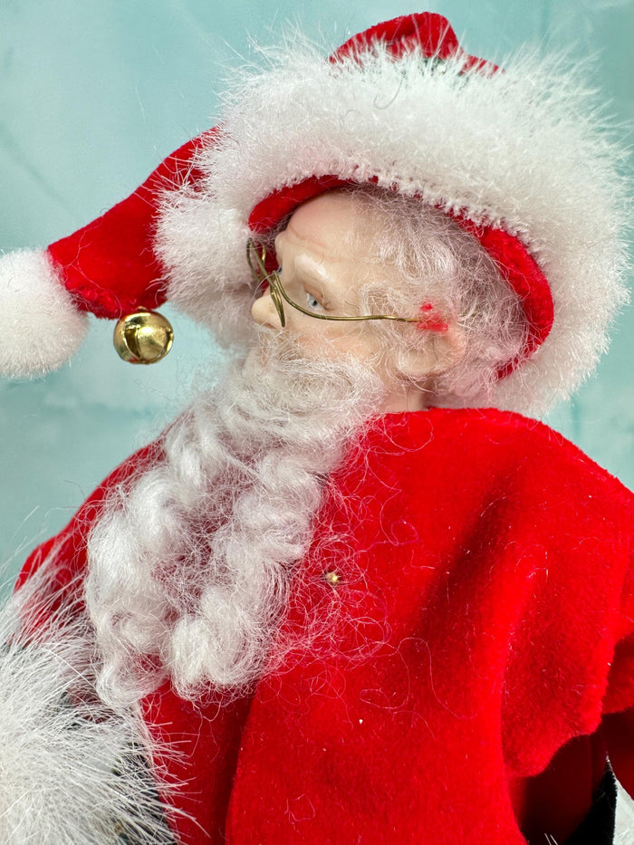 Artisan Handmade Hand Painted Porcelain Santa Doll Holding The Nice List