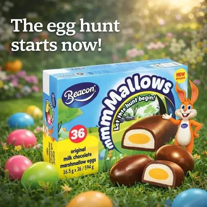 Beacon Marshmallow Easter Eggs with fluffy marshmallow center and creamy milk chocolate coating for Easter treats