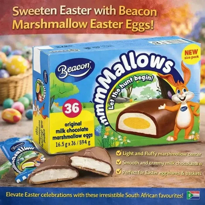 Beacon Marshmallow Easter Eggs with fluffy marshmallow center and milk chocolate coating for Easter celebrations