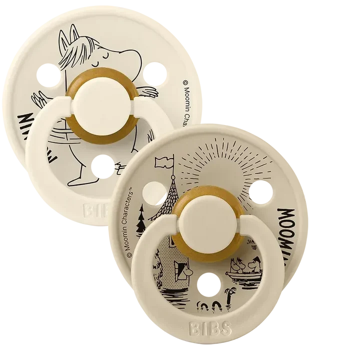 BIBS x Moomin Colour Pacifiers 2 pack Snorkmaiden | Ivory/Vanilla