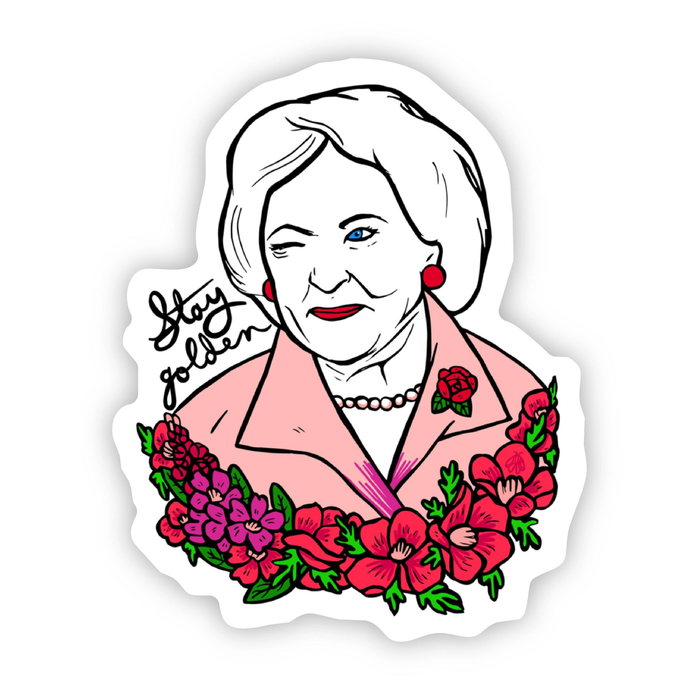 Big Moods Betty White 'Stay Golden' Vinyl Sticker