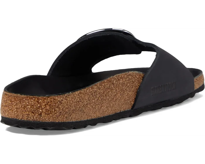 Birkenstock Madrid Big Buckle in Black Leather