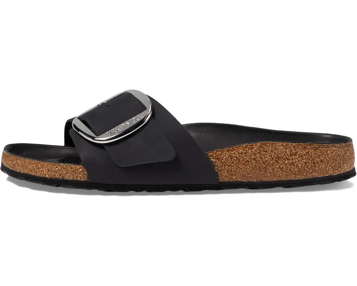 Birkenstock Madrid Big Buckle in Black Leather