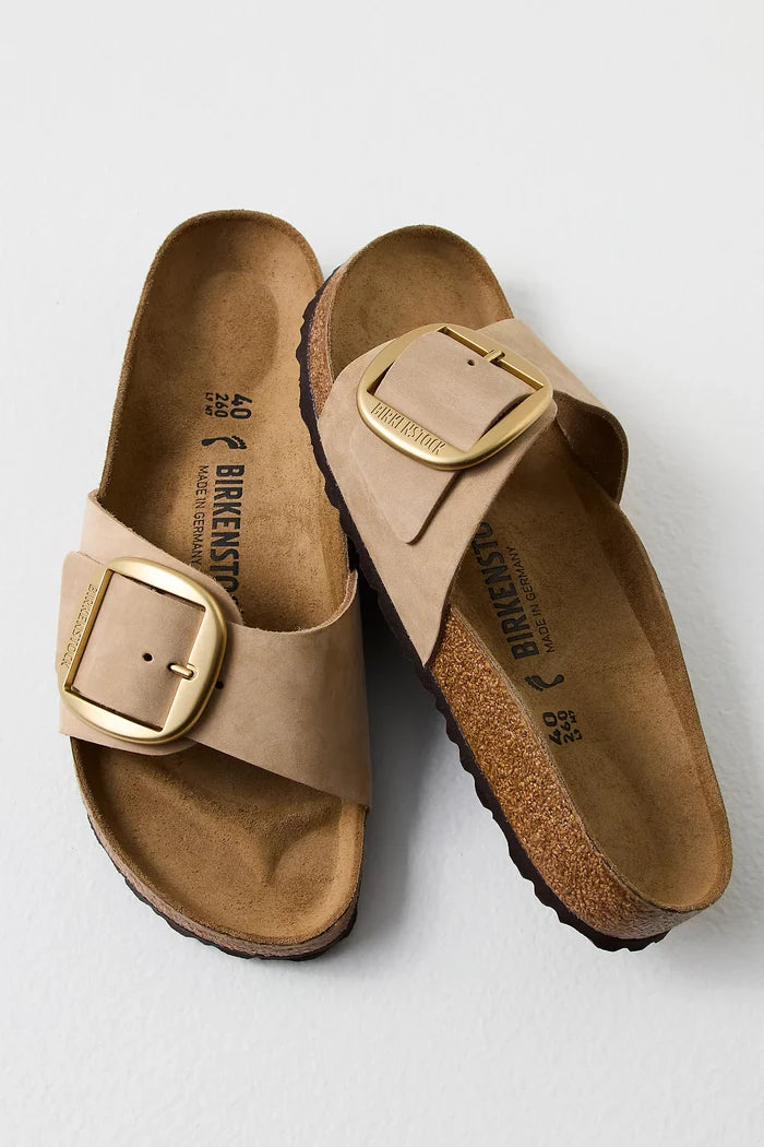 Birkenstock Madrid Big Buckle in Sandcastle Leather