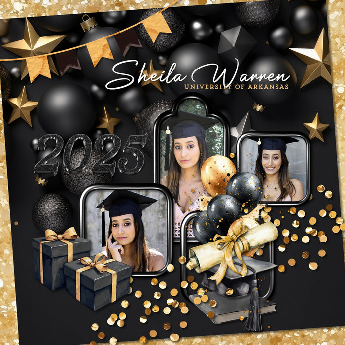 Black Sparkle Alpha Digital Scrapbook Kit