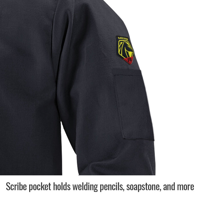 Black Stallion Flame-Resistant Cotton Welding Jacket, Black #FBK9-30C
