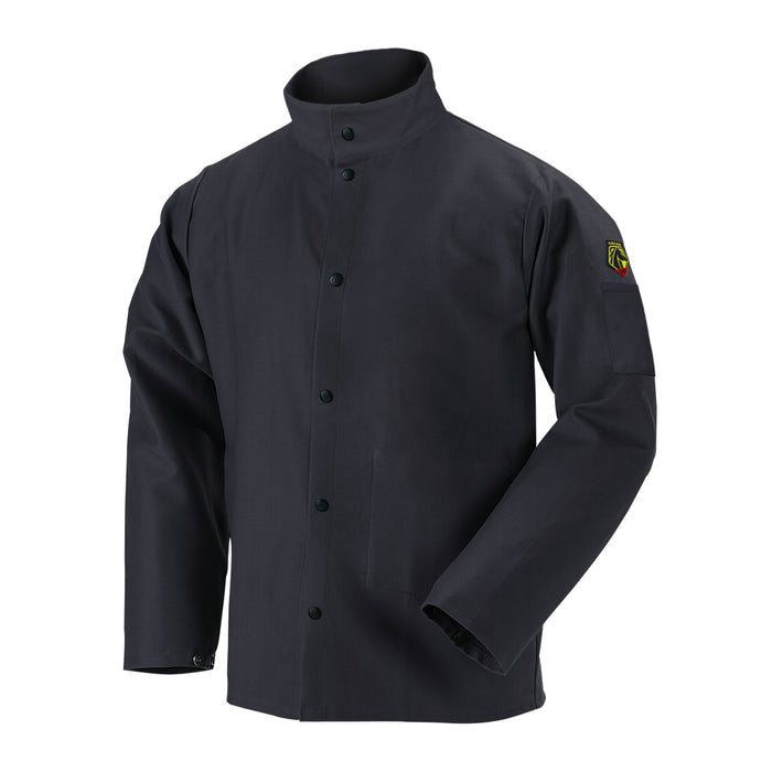Black Stallion Flame-Resistant Cotton Welding Jacket, Black #FBK9-30C