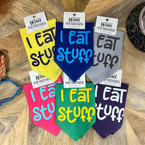Blue Eat Stuff Dog Bandana