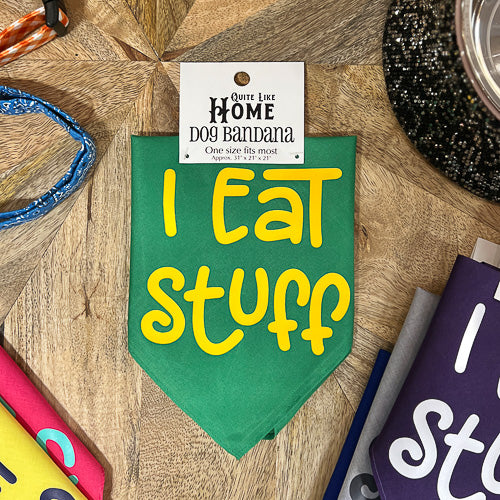 Blue Eat Stuff Dog Bandana