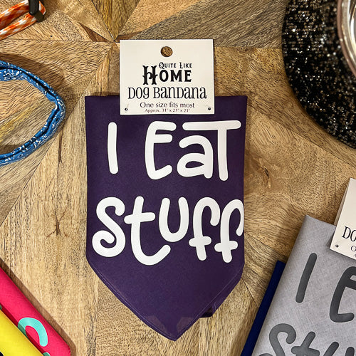 Blue Eat Stuff Dog Bandana