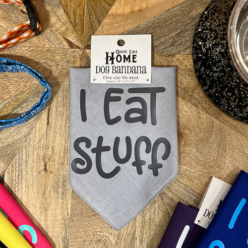 Blue Eat Stuff Dog Bandana