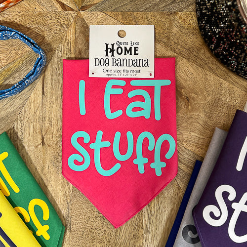 Blue Eat Stuff Dog Bandana