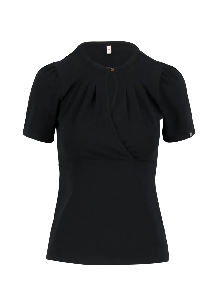 BLUTSGEWSCHWISTER TOP Criss Cross Coeur, black and strong