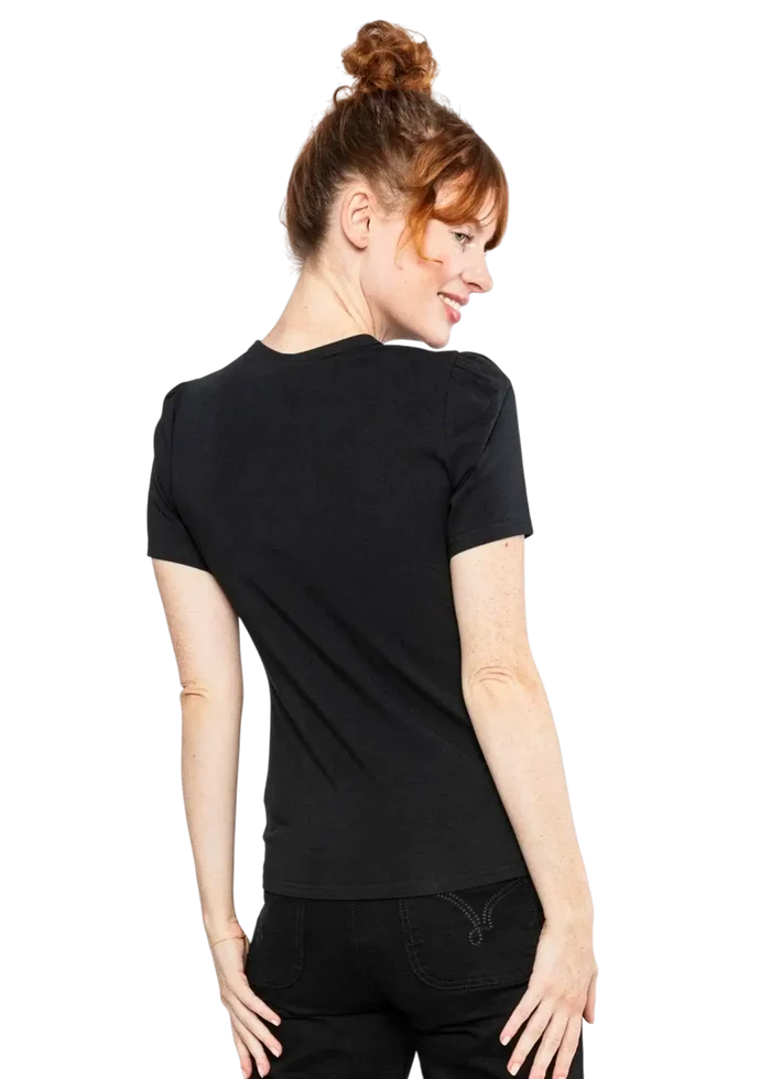 BLUTSGEWSCHWISTER TOP Criss Cross Coeur, black and strong