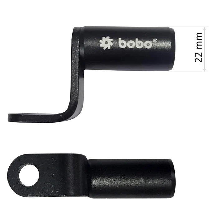 Universal 22mm rearview mirror extension bracket for bikes and scooters.
BOBO 22mm mirror mount