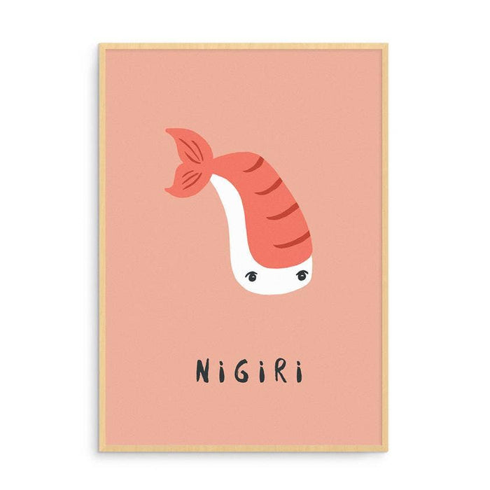 Born Lucky - Nigiri Sushi Japanese Pink Art Print
