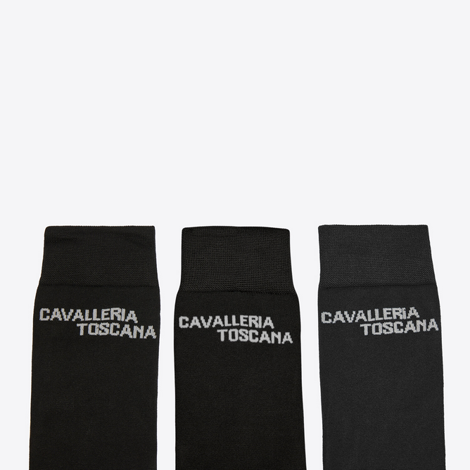 Cavalleria Toscana Jacquard Logo 3-Pack Socks