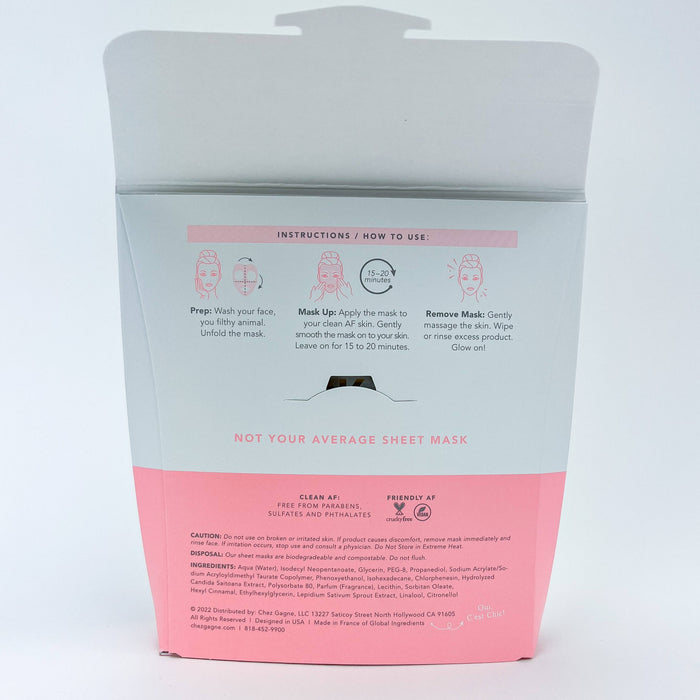 Chez Gagné - Glow the F*ck Up Facial Sheet Masks 1 Sheet
