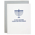 Chez Gagné - Hanukkah Card - Last 8 Nights Letterpress Card