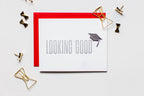 chez gagne looking good graduation letterpress greeting card