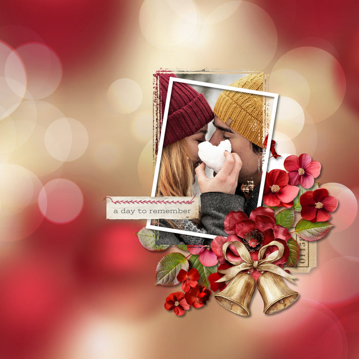 With red and green sparkling bokeh lights, glitter, paneled wood, twinkling lights, and watercolor plaid, this digital scrapbooking paper bundle by Lucky Girl Creative digital art offers 100 perfect backdrops to tell your Christmas story.