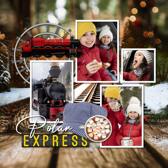 With red and green sparkling bokeh lights, glitter, paneled wood, twinkling lights, and watercolor plaid, this digital scrapbooking paper bundle by Lucky Girl Creative digital art offers 100 perfect backdrops to tell your Christmas story.