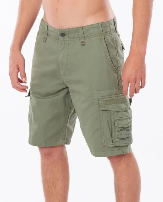 Rip Curl Classic Surf Trial cargo shorts in mid green cotton twill
