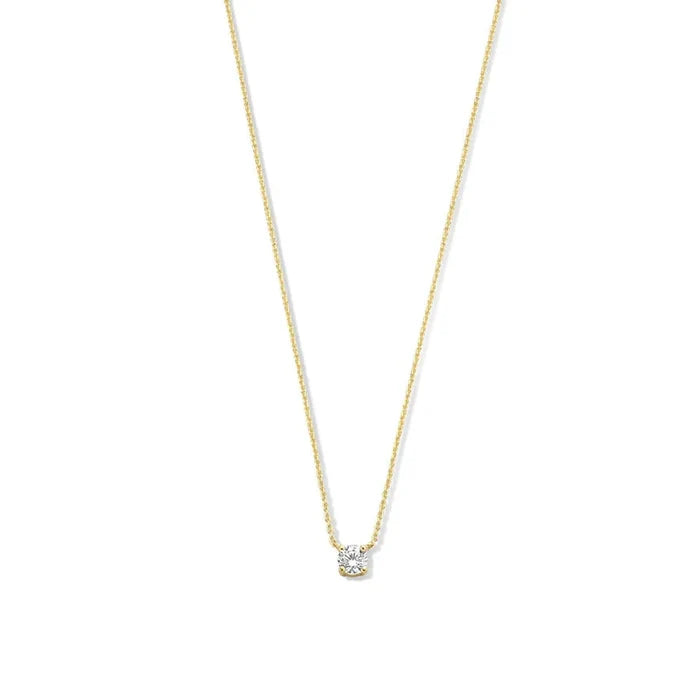 Cléa Necklace with Moissanite | Gold