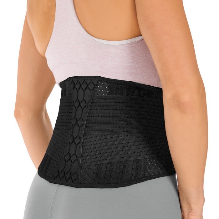 The BraceAbility lumbar back brace is a mid sized lower back brace perfect for all stages of recovery